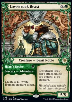 Lovestruck Beast 2x FOIL ELD MTG Throne of Eldraine Rare MINT green Lovestruck Beast 2x FOIL ELD MTG Throne of Eldraine Rare MINT green