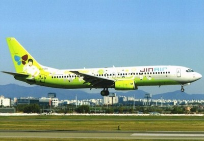 Jin Air Boeing 737-800 HL7556 ''Green Wings cs'' @ Seoul Incheon - postcard