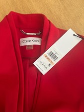 NWT Calvin Klein Red One Button Blazer Size 2 Petite