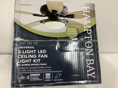 Hampton Bay 2-Light Oil Rubbed Bronze Ceiling Fan Moon LED Light Kit