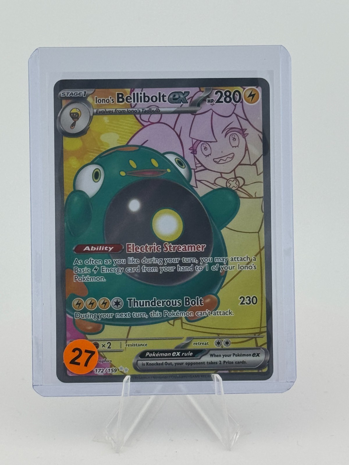 Pokemon Card - Iono's Bellibolt ex 172/159 Journey Together Ultra Rare Near Mint