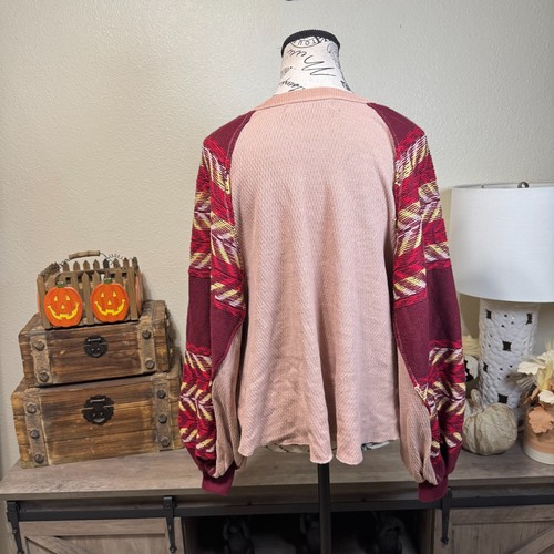 Suéter Tejido Gofre Free People Rainbow Dreams Talla XS Gran Tamaño Boho Informal - Imagen 6 de 9