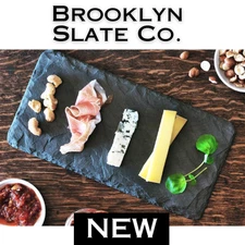NEW Brooklyn Slate Co. Charcuterie Cheese Board Rustic Stone Gray USA 12" x 7"