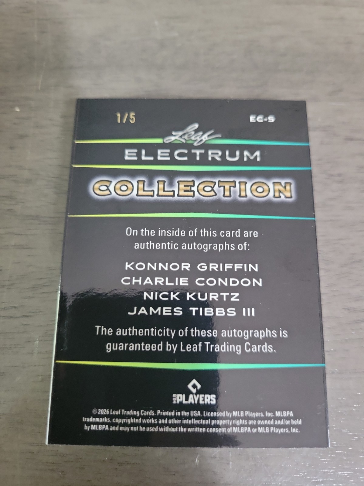 2026 Leaf Electrum Konnor Griffin, Condon, Kurtz Auto Booklet /5, 1/1 FREE SHIP! view 2