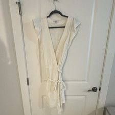 Madewell White Sleeveless Wrap Dress Women's Size L