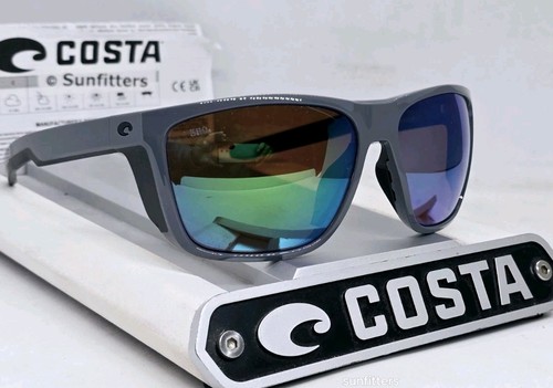 COSTA DEL MAR shiny gray/green mirror FERG XL polarized 580G sunglasses NEW! - Afbeelding 13 van 18