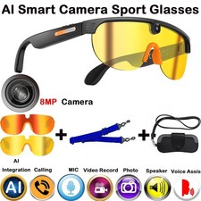 Men Smart Bluetooth Glasses Safety Sunglasses Rectangular Audio UV Protection US
