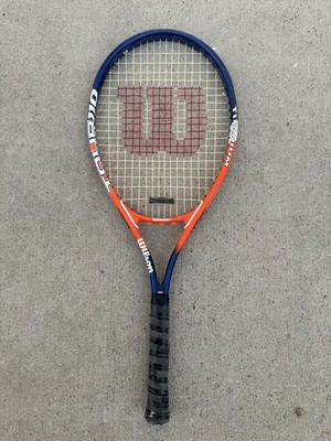 Wilson Tour 110 Titanium Tennis Racket Cushion Pro Bright Orange Blue Racquet