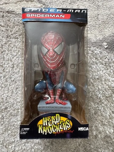 2002 Marvel SPIDER-MAN Head Knockers Hand Painted Bobble Head by NECA -New