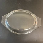Vintage PYREX 943-C Clear Glass LID ONLY Oval Casserole Replacement Handle Tab