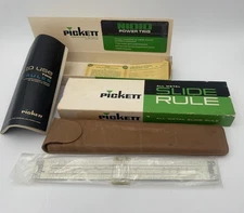 VTG 1960s  Pickett Slide Rule Model No. 1010-T w/ Leather Case,Box,Booklet