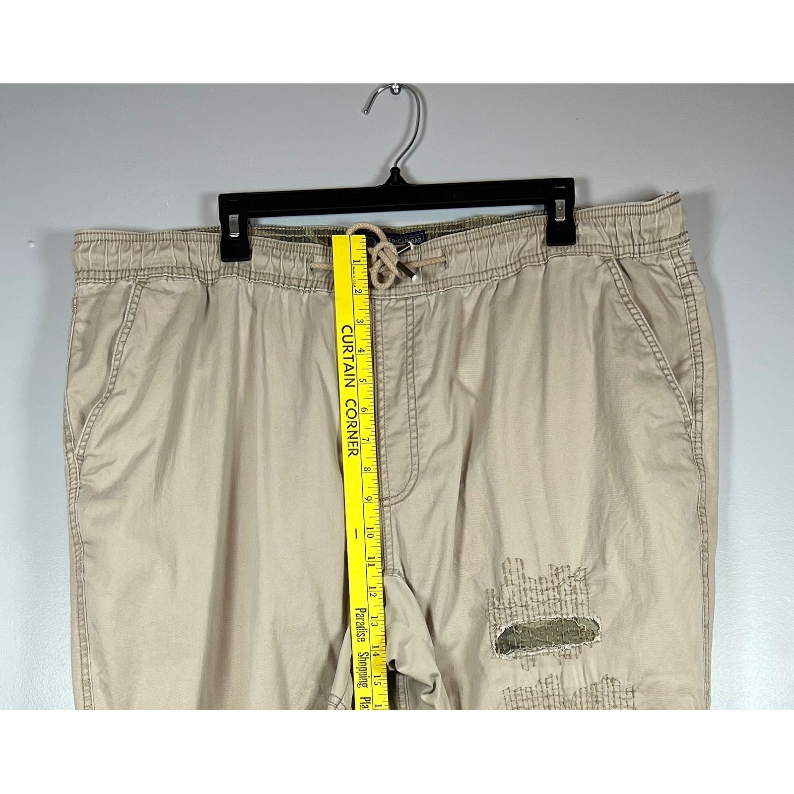 American Rag Drawstring Patchwork Khaki Straight … - image 4