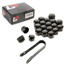 20x Radschraube Kappen 17 mm Schwarz glänzend Diebstahlschutz für VW GOLF JETTA