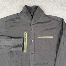 Y-3 Adidas Yohji Yamamoto camicia uomo grande nera tasca con bottoni manica lunga