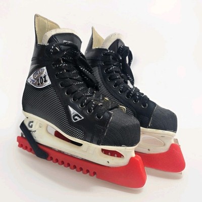 Graf Super 101 Eishockey Schlittschuhe Größe EU 36 Junior schwarz mit Blade Guards