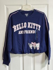 Hello Kitty Friends Navy Graphic Sweatshirt Size Large, NWT