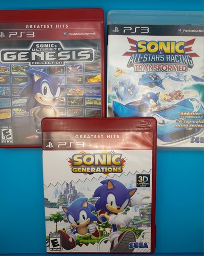 PS3 Lot of 3 Ultimate Genesis Collection Sonic Generations All Star Racing CIB