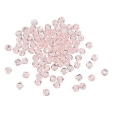 100pcs 6mm Bicone Glass Crystal Beads, Faceted Beads Light Pink Color