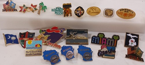 Lot of 21 Travel & Tourist Souviner Hat Pins, Lapel Pins - States & Cities🔥🔥🔥 - Picture 2 of 4