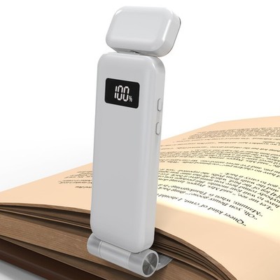 Rechargeable Clip-On Book Light with Battery Indicator   9 Compact, White 