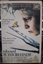 Edward Scissorhands (1990) CBS Fox Reversible Sleeve Big Box Ex Rental VHS Goth*