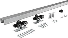 5FT Commercial Grade Pocket Door Hardware and Track Set, Sliding Door Hardware 5