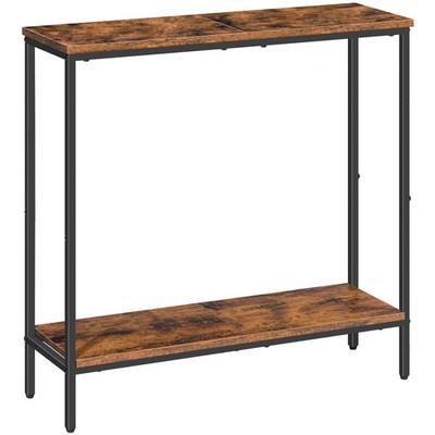 29.5'' L Narrow Console Table, Sofa Table Behind Couch with 2-Tier Storage Dis...