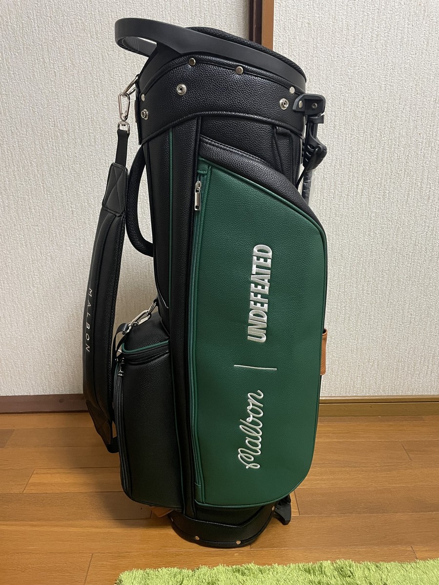MALBON x UNDEFEATED マルボン キャディバッグ ゴルフバッグ緑 Malbon UNDEFEATED Golf Caddy Bag Green Black Includes 2 hood