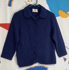 Vintage 50s Tapestry Jacket Cropped Glentran Knit Business Nylon Acrylic Medium