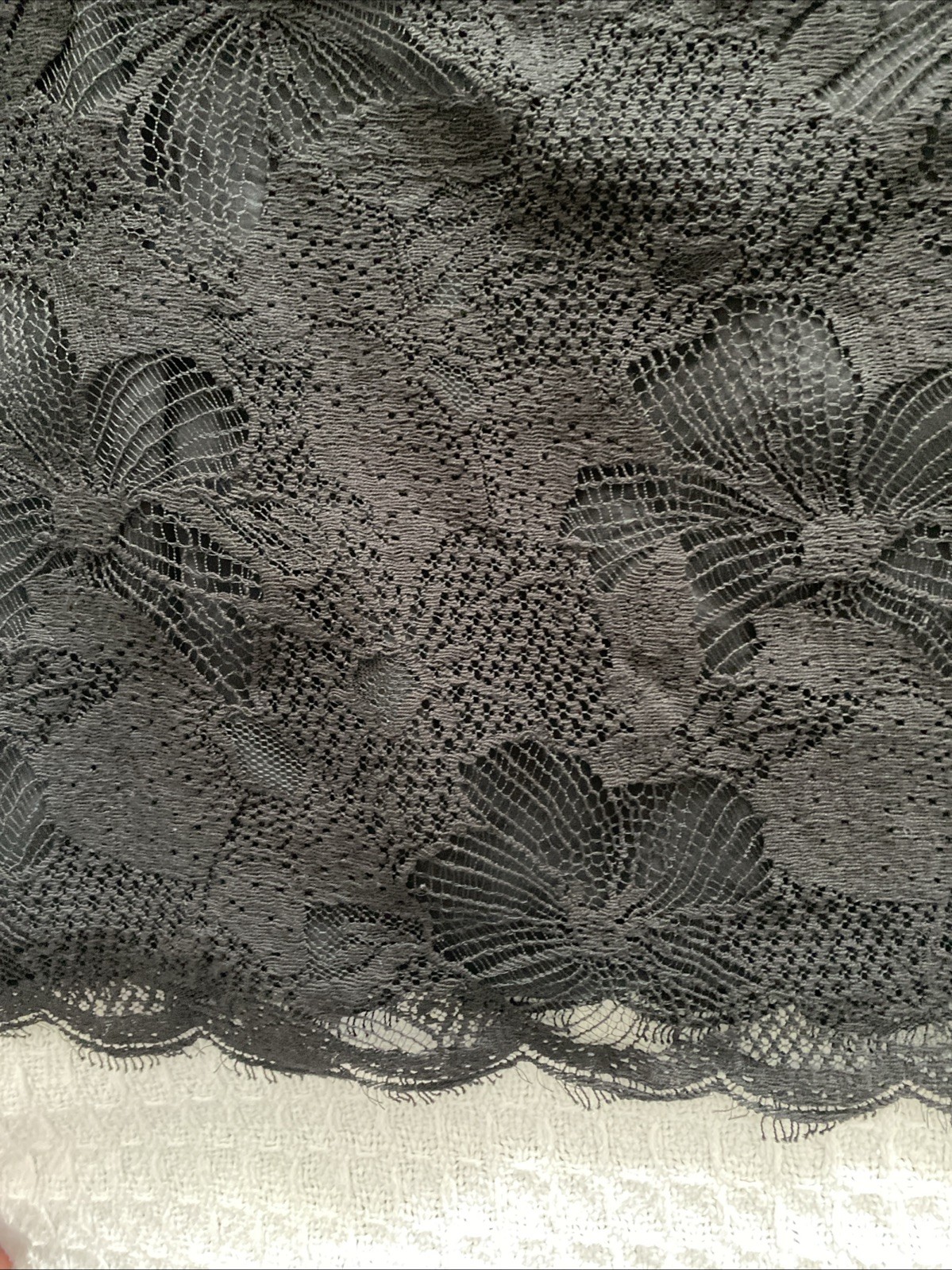 Ralph Lauren Black Floral Lace Top Size 6 Long Sleeve image 2