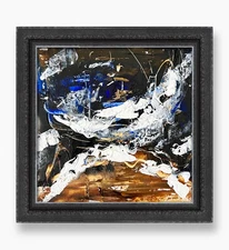 Australia Byron Bay Waves Framed Artwork • Textured Surf Coastal Painting OOAK