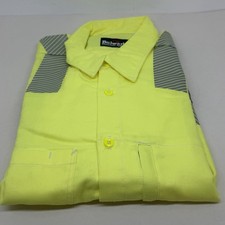 BULWARK Flame-Resistant Collared Shirt 8.6 cal/sq cm ATPV Hi-Vis Yellow New L-RG