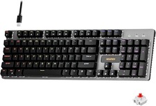 Mechanical Keyboard 104 Keys Rainbow LED Hot Swappable Red
