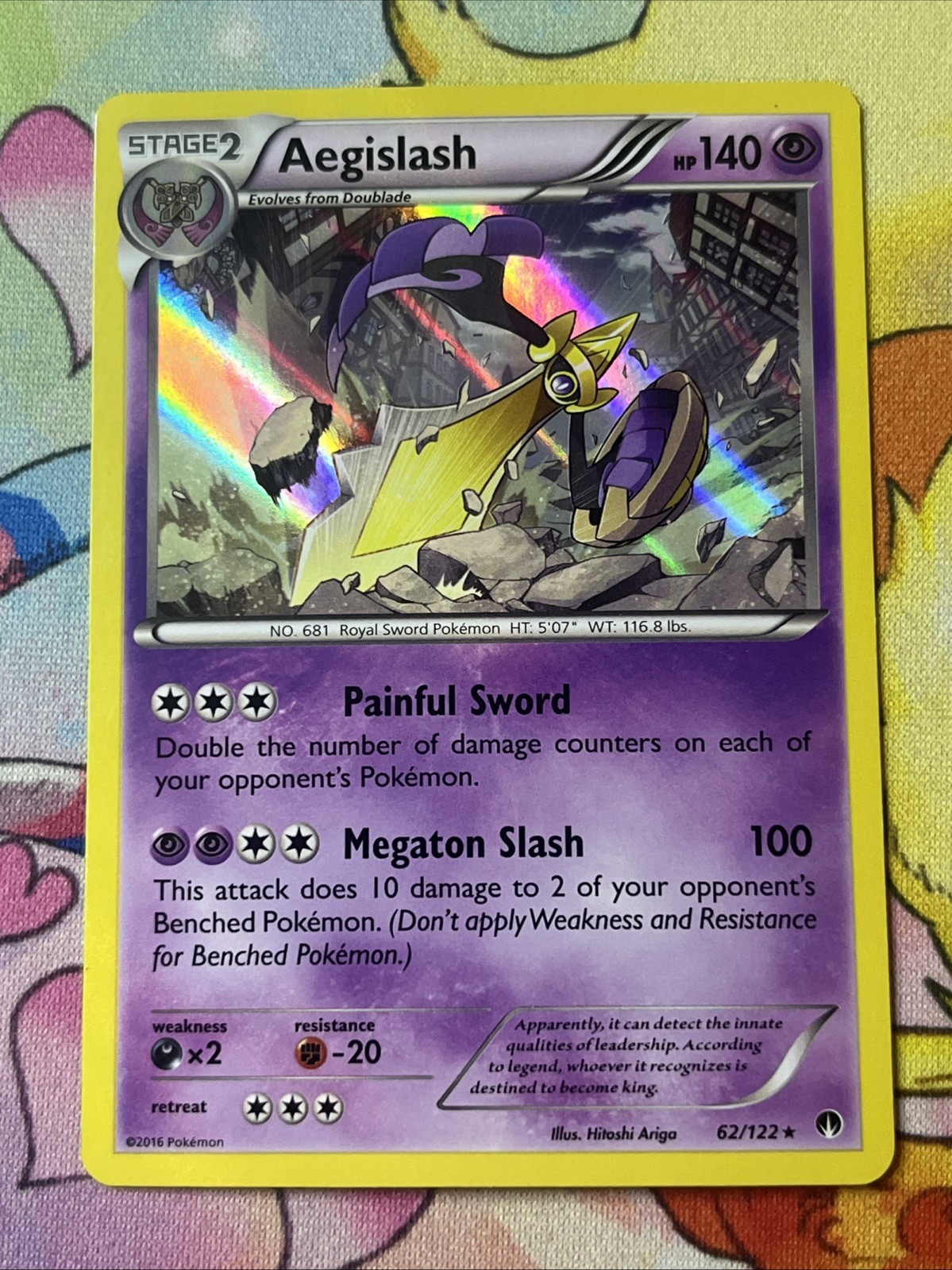 Pokémon TCG Aegislash BREAKPoint 62/122 Holo Holo Rare LP