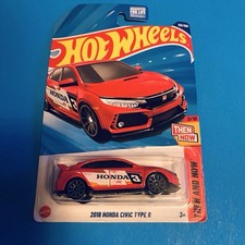 2025 HOT WHEELS E CASE 2018 HONDA CIVIC TYPE R RED THEN AND NOW 3/10