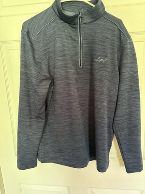 Greg Norman Play Dry Men's M Gray Heather 1/4 Zip Mock Neck Golf Pullover