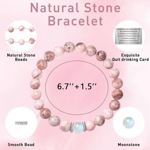 Best Sobriety Gifts for Women Sober Gifts Sobriety Bracelet with Wallet Cards, G - Imagen 7 de 7