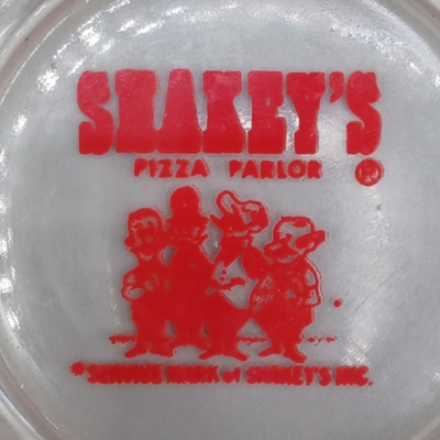 Vintage 1980's Shakey's Pizza Parlor Glass Ashtray Advertising