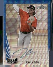 2021 Leaf Metal Draft #LA-ZV1 Zac Veen 1990 Leaf Autographs Blue Wave #/20