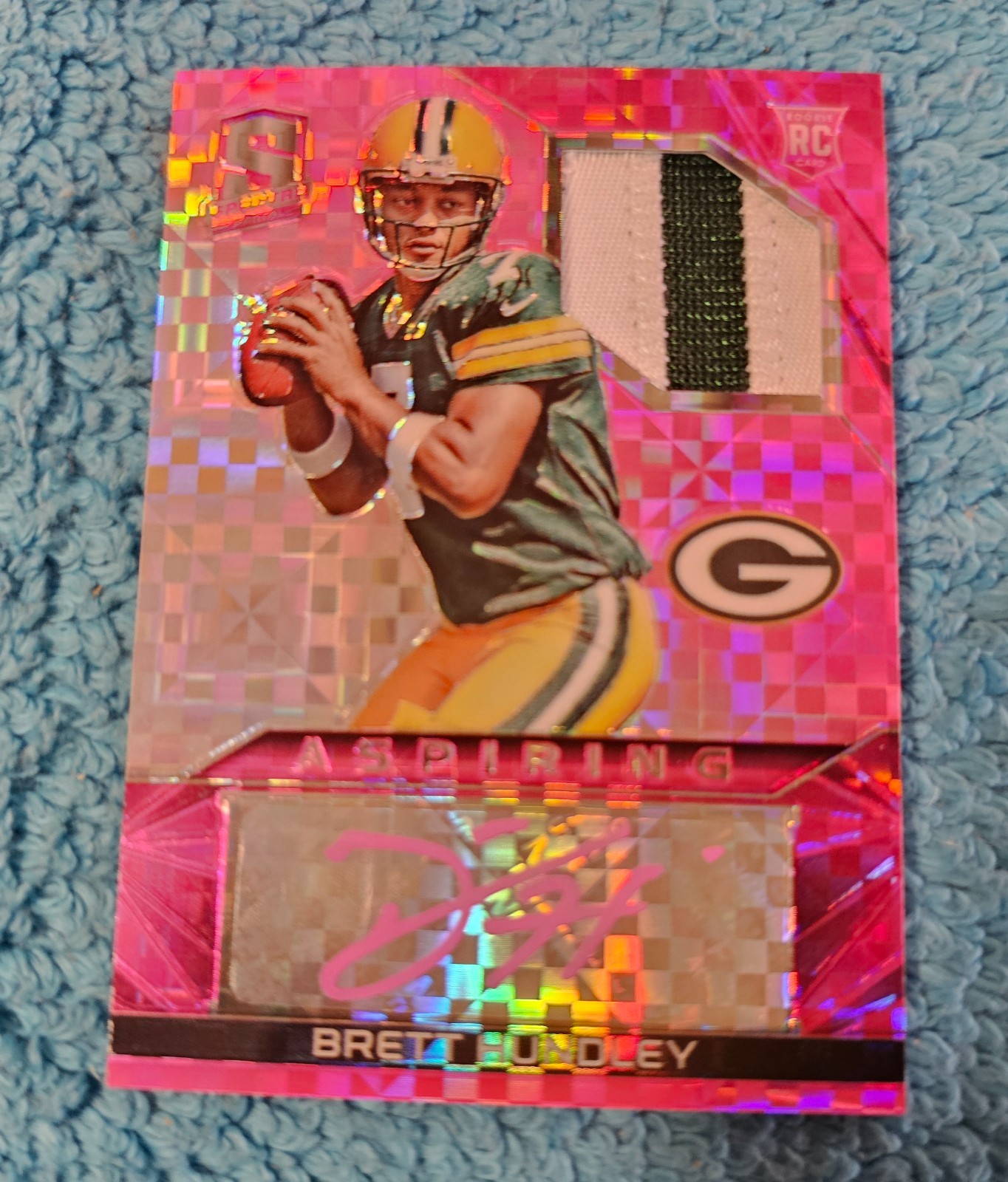 Brett Hundley Panini Spectra Aspiring Patch Autographs #AJABH Base