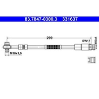 ATE Bremsschlauch Mit Schraube Hinten Passend FüR Audi Q7 Q8 VW Touareg | 83.784