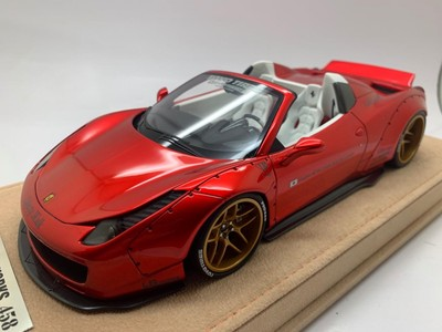 #ad LIBERTY WALK AUTOBARN MODELS FERRARI 458 MET RED WITH GOLD WHEELS LTD TO 40 1 18 GBP 394.99