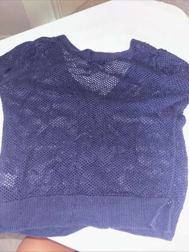 NWT Girl's Gap Cardigan Sweater Navy Blue Size M (8) - Picture 3 of 3