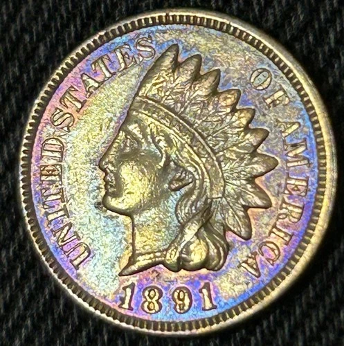 1891 Indian Head Cent Penny High XF Full Liberty great diamond detail