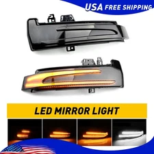 Smoke Sequential LED Side Mirror Light Turn Signal Whtie Amber For Mercedes Benz
