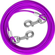 Dog Tie Out Cable 10/15/20/25/30 FT Runner for Yard Steel Wire Cable with Durabl