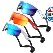 Feisedy 3Pack Kids Teens Baseball Polarized Sunglasses Sports Tr90 Frame Boys
