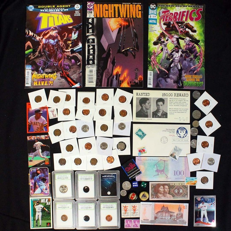Collection Titans, Nightwing & Terrifics Comic Coins Cards Stamps Meteorite 2111