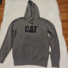 Caterpillar CAT Men's Trademark Hooded Sweatshirt Pullover, Gray, Size M