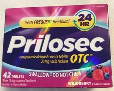 Prilosec omeprazole OTC 42 Wildberry Tablets total Exp: 8/2026